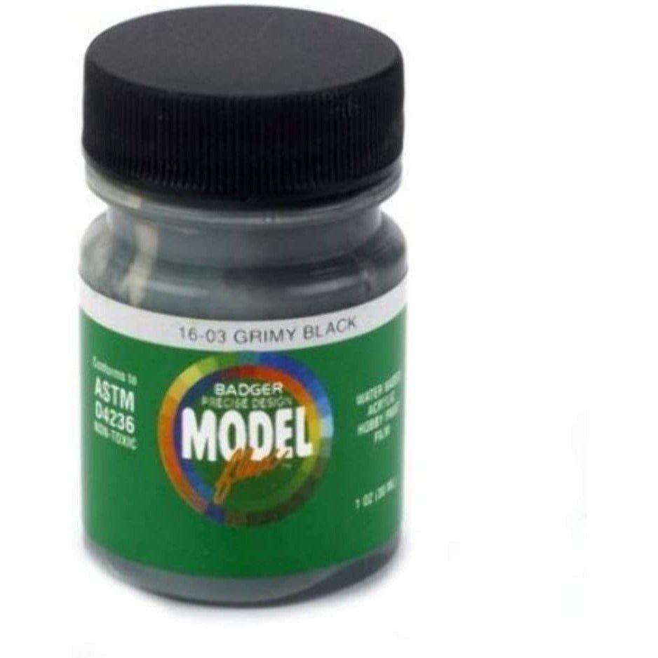 Badger Model Flex Grimy Black 1oz Acrylic Paint Bottle-Badger-ModelCars.com