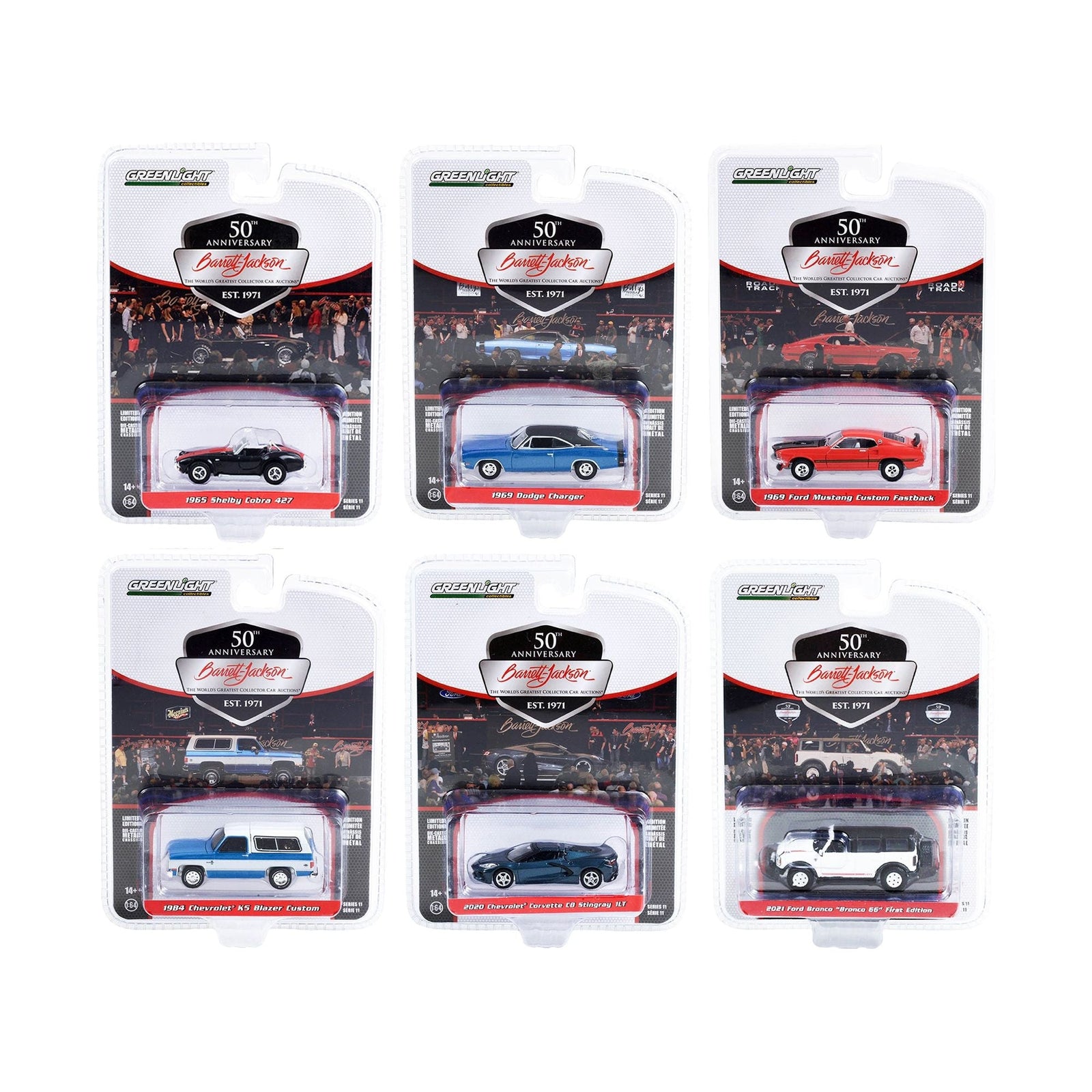 Barrett Jackson "Scottsdale Edition" Set of 6 Cars Series 11 1/64 Diecast Model Cars by Greenlight - Greenlight - ModelCars.com