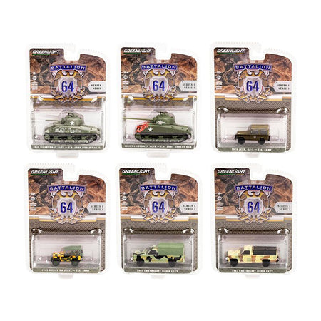 "Battalion 64" Set of 6 pieces Release 1 1/64 Diecast Models by Greenlight-Greenlight-ModelCars.com