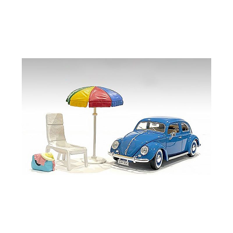 "Beach Girls" Accessories (Beach Chair and Beach Umbrella and Duffle Bag) for 1/24 Scale Models by American Diorama - American Diorama - ModelCars.com
