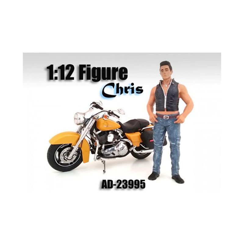 Biker Chris Figure For 1:12 Scale Motorcycles by American Diorama-American Diorama-ModelCars.com