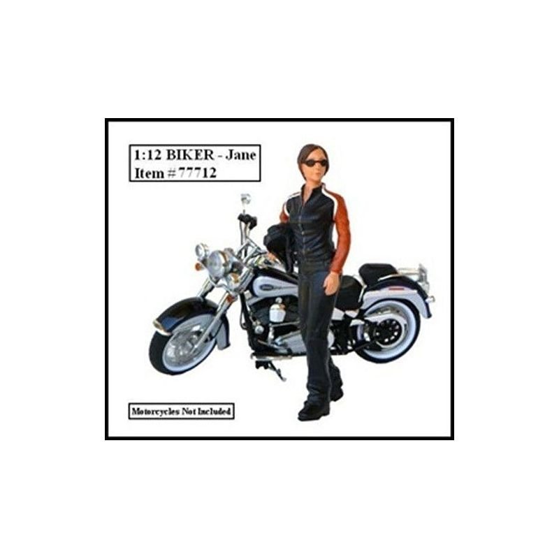 Biker Jane Figure For 1:12 Models by American Diorama-American Diorama-ModelCars.com