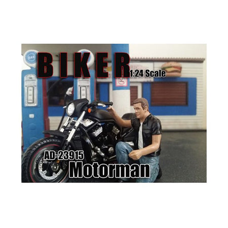 Biker Motorman Figure For 1:24 Scale Models by American Diorama-American Diorama-ModelCars.com