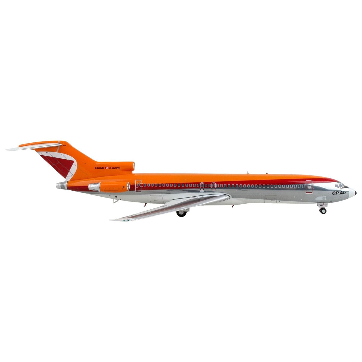 Boeing 727-200 Commercial Aircraft "CP Air" Orange and Silver with Red Stripes "Gemini 200" Series 1/200 Diecast Model Airplane by GeminiJets-GeminiJets-ModelCars.com