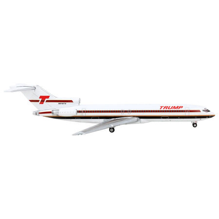 Boeing 727-200 Commercial Aircraft "Trump Shuttle" White with Red Stripes 1/400 Diecast Model Airplane by GeminiJets-GeminiJets-ModelCars.com