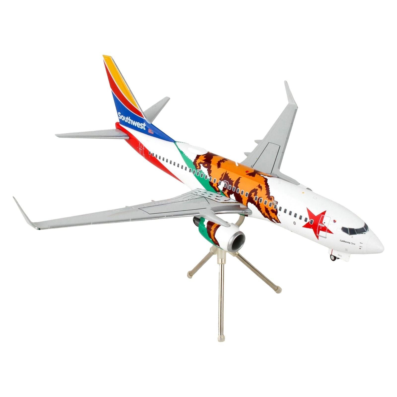Boeing 737 - 700 Commercial Aircraft "Southwest Airlines - California One" California Flag Livery "Gemini 200" Series 1/200 Diecast Model Airplane by GeminiJets - GeminiJets - ModelCars.com