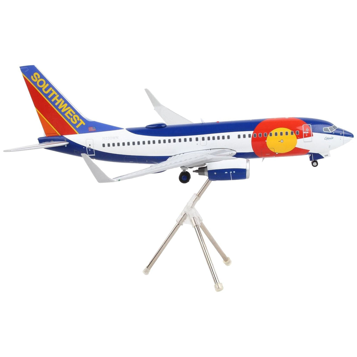 Boeing 737-700 Commercial Aircraft "Southwest Airlines - Colorado One" White and Blue "Gemini 200" Series 1/200 Diecast Model Airplane by GeminiJets-GeminiJets-ModelCars.com