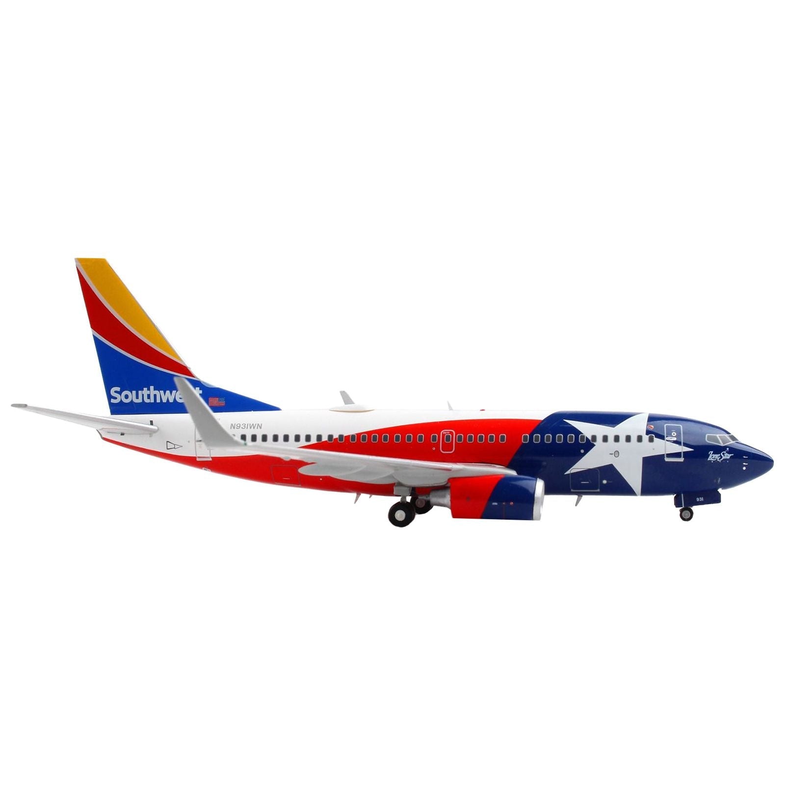 Boeing 737 - 700 Commercial Aircraft "Southwest Airlines - Lone Star One" Texas Flag Livery "Gemini 200" Series 1/200 Diecast Model Airplane by GeminiJets - GeminiJets - ModelCars.com