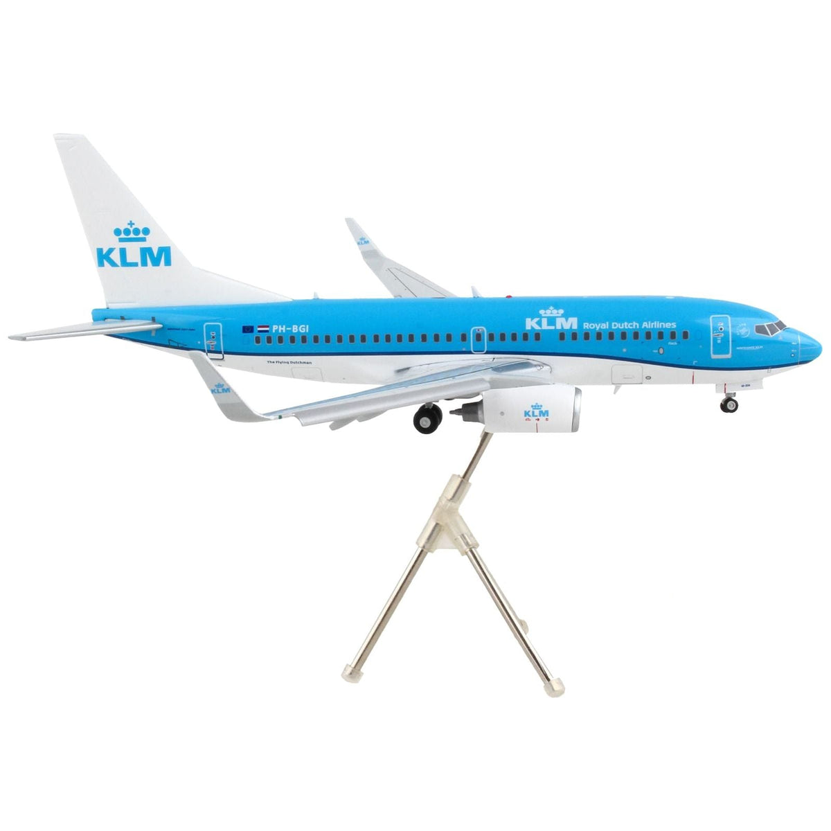 Boeing 737-700 Commercial Aircraft with Flaps Down "KLM Royal Dutch Airlines" Blue with White Tail "Gemini 200" Series 1/200 Diecast Model Airplane by GeminiJets-GeminiJets-ModelCars.com