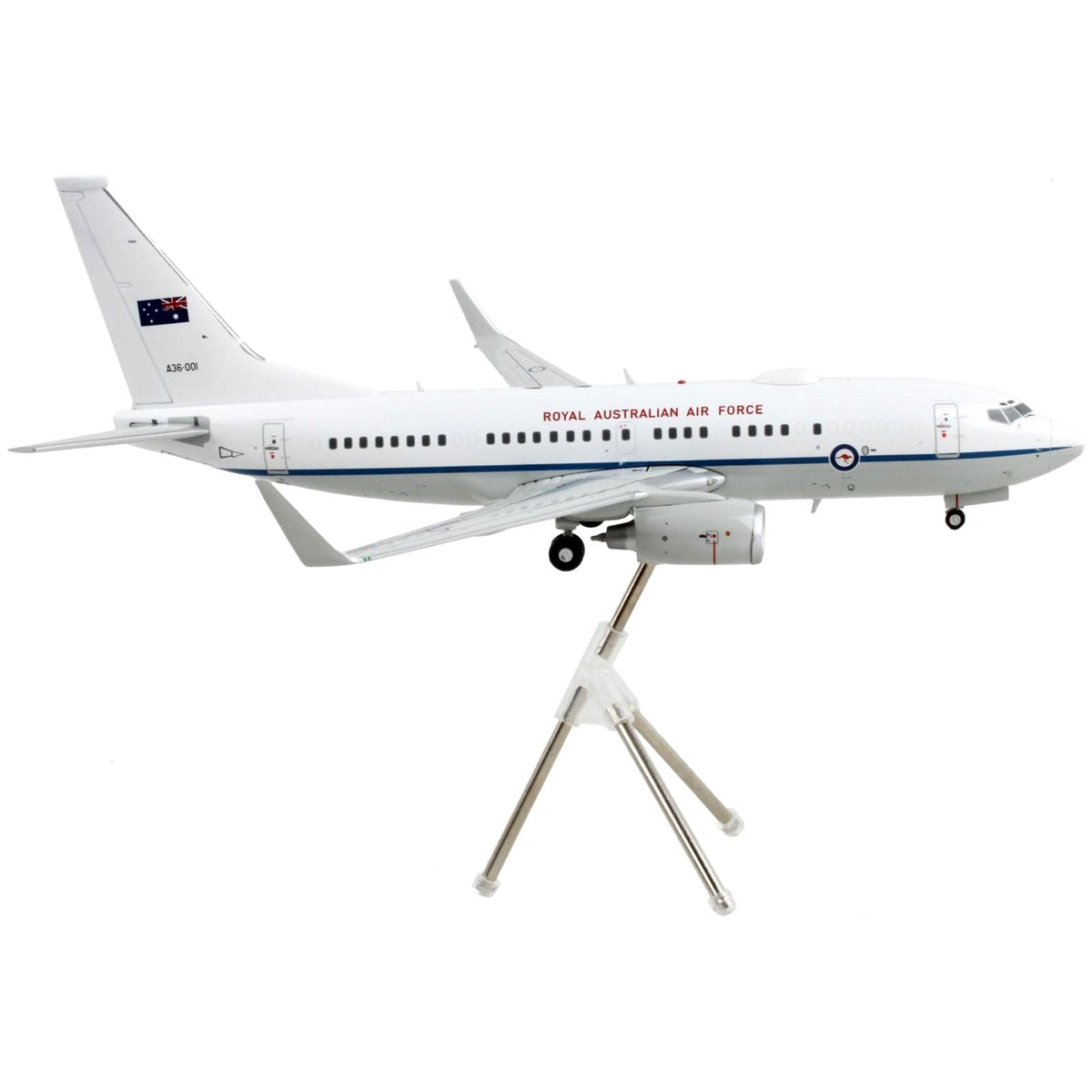 Boeing 737-700 Transport Aircraft "Royal Australian Air Force - A36-001" White and Gray "Gemini 200" Series 1/200 Diecast Model Airplane by GeminiJets-GeminiJets-ModelCars.com