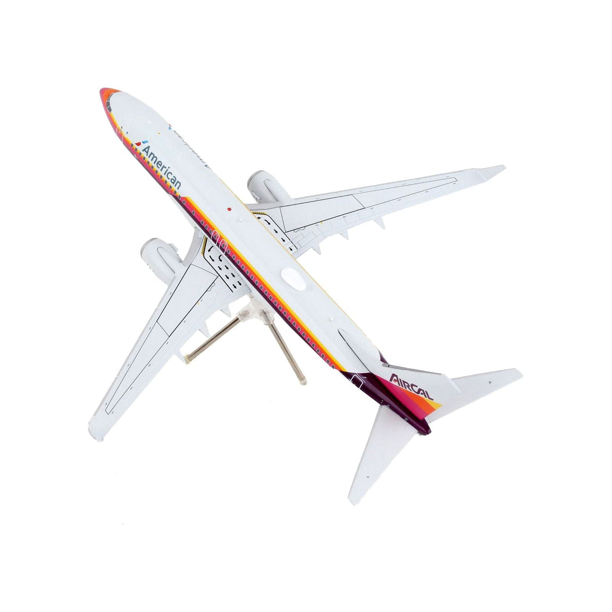 Boeing 737 - 800 Commercial Aircraft "American Airlines - AirCal" Gray with Stripes "Gemini 200" Series 1/200 Diecast Model Airplane by GeminiJets - GeminiJets - ModelCars.com