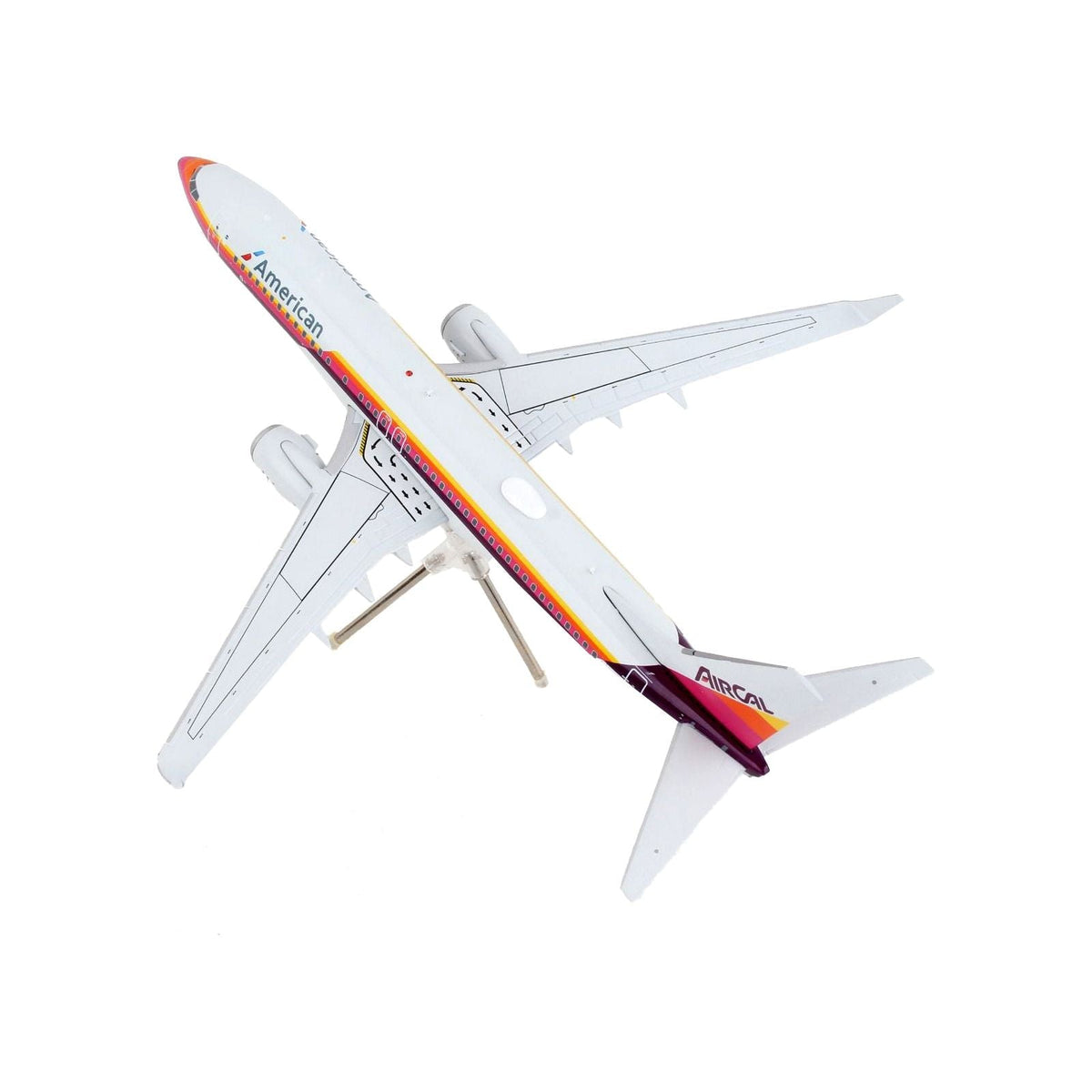 Boeing 737-800 Commercial Aircraft "American Airlines - AirCal" Gray with Stripes "Gemini 200" Series 1/200 Diecast Model Airplane by GeminiJets-GeminiJets-ModelCars.com