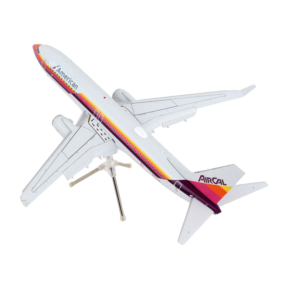 Boeing 737-800 Commercial Aircraft with Flaps Down "American Airlines - AirCal" Gray with Stripes "Gemini 200" Series 1/200 Diecast Model Airplane by GeminiJets-GeminiJets-ModelCars.com