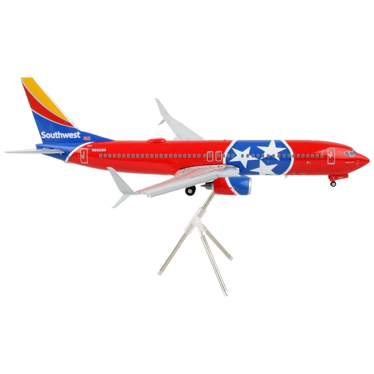Boeing 737-800 Commercial Aircraft with Flaps Down "Southwest Airlines - Tennessee One" Tennessee Flag Livery "Gemini 200" Series 1/200 Diecast Model Airplane by GeminiJets-GeminiJets-ModelCars.com