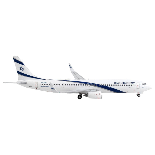 Boeing 737-900ER Commercial Aircraft "El Al Israel Airlines" White with Blue Stripes 1/400 Diecast Model Airplane by GeminiJets-GeminiJets-ModelCars.com