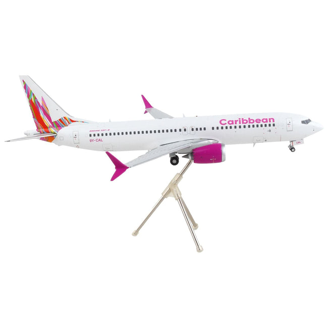 Boeing 737 MAX 8 Commercial Aircraft "Caribbean Airlines" White with Pink Tail "Gemini 200" Series 1/200 Diecast Model Airplane by GeminiJets - GeminiJets - ModelCars.com