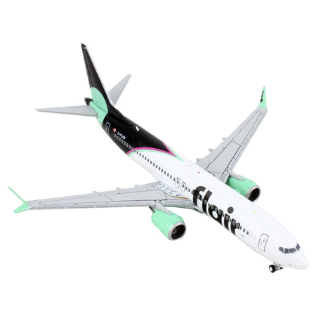 Boeing 737 MAX 8 Commercial Aircraft "Flair Airlines" White and Black with Light Green 1/400 Diecast Model Airplane by GeminiJets-GeminiJets-ModelCars.com