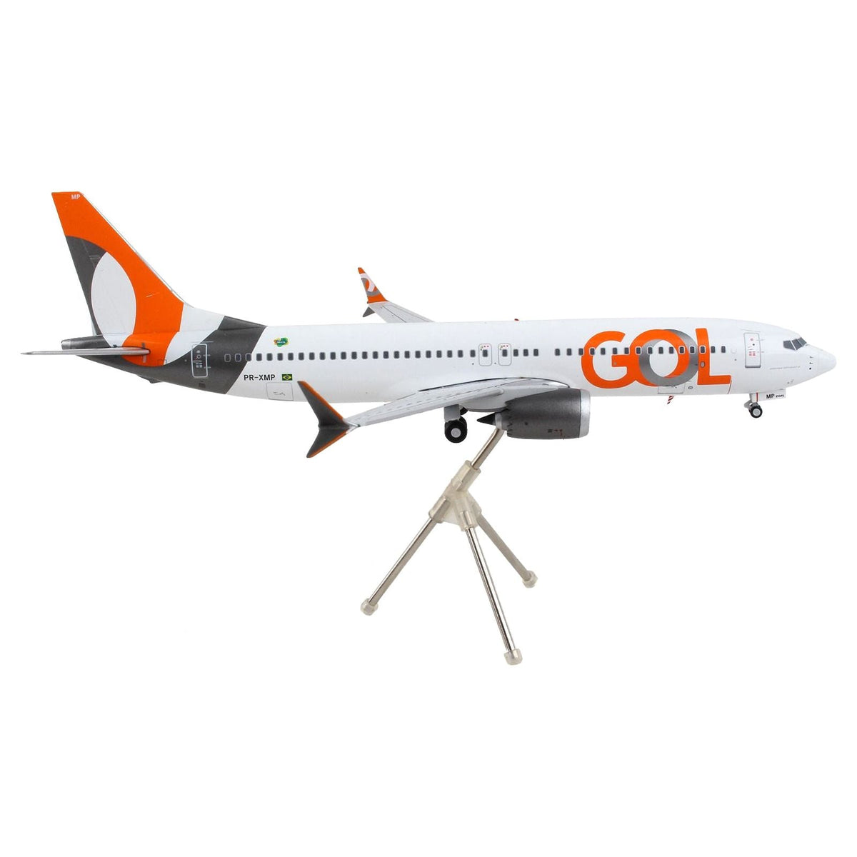 Boeing 737 MAX 8 Commercial Aircraft "Gol Linhas Aereas Inteligentes" White with Orange Tail "Gemini 200" Series 1/200 Diecast Model Airplane by GeminiJets-GeminiJets-ModelCars.com
