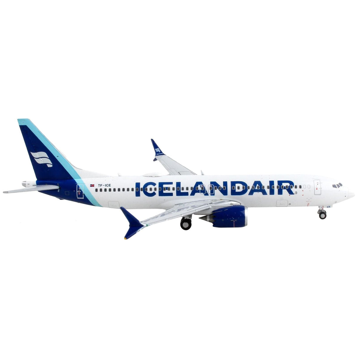 Boeing 737 MAX 8 Commercial Aircraft "Icelandair" White with Blue Tail 1/400 Diecast Model Airplane by GeminiJets - GeminiJets - ModelCars.com