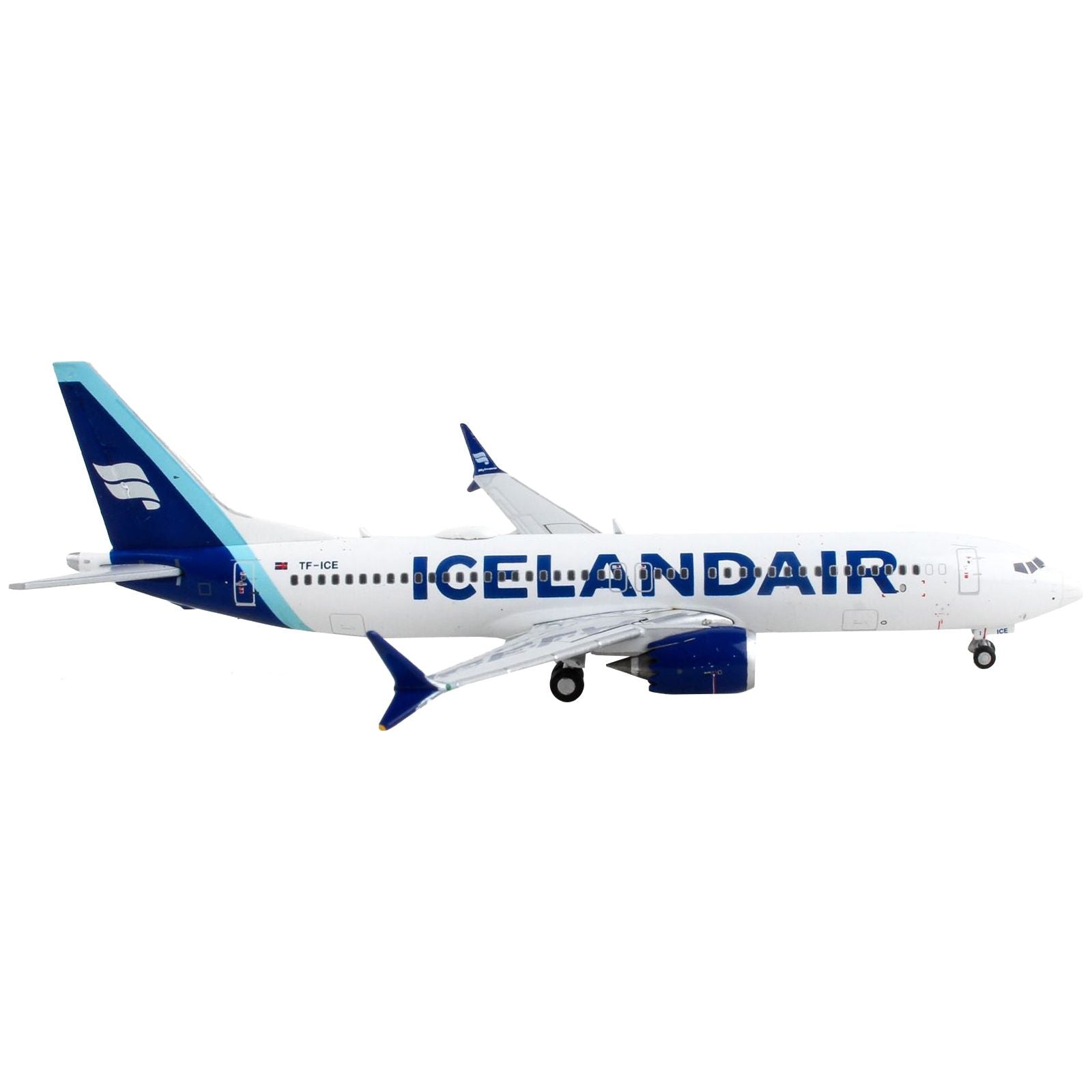 Boeing 737 MAX 8 Commercial Aircraft "Icelandair" White with Blue Tail 1/400 Diecast Model Airplane by GeminiJets - GeminiJets - ModelCars.com