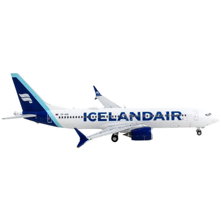 Boeing 737 MAX 8 Commercial Aircraft "Icelandair" White with Blue Tail 1/400 Diecast Model Airplane by GeminiJets - GeminiJets - ModelCars.com