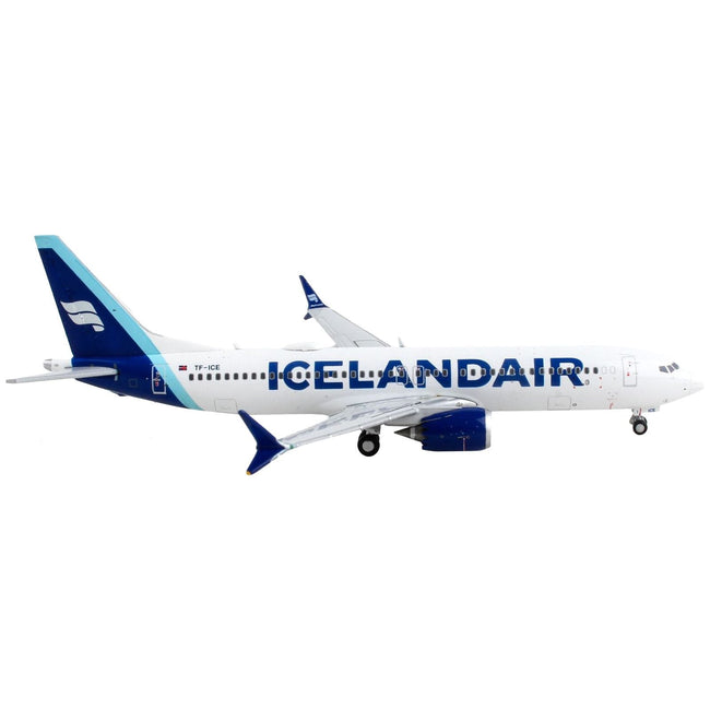 Boeing 737 MAX 8 Commercial Aircraft "Icelandair" White with Blue Tail 1/400 Diecast Model Airplane by GeminiJets - GeminiJets - ModelCars.com