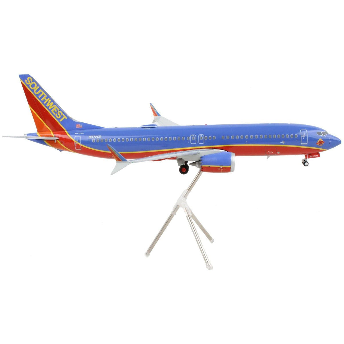 Boeing 737 MAX 8 Commercial Aircraft "Southwest Airlines" Blue and Red "Gemini 200" Series 1/200 Diecast Model Airplane by GeminiJets-GeminiJets-ModelCars.com