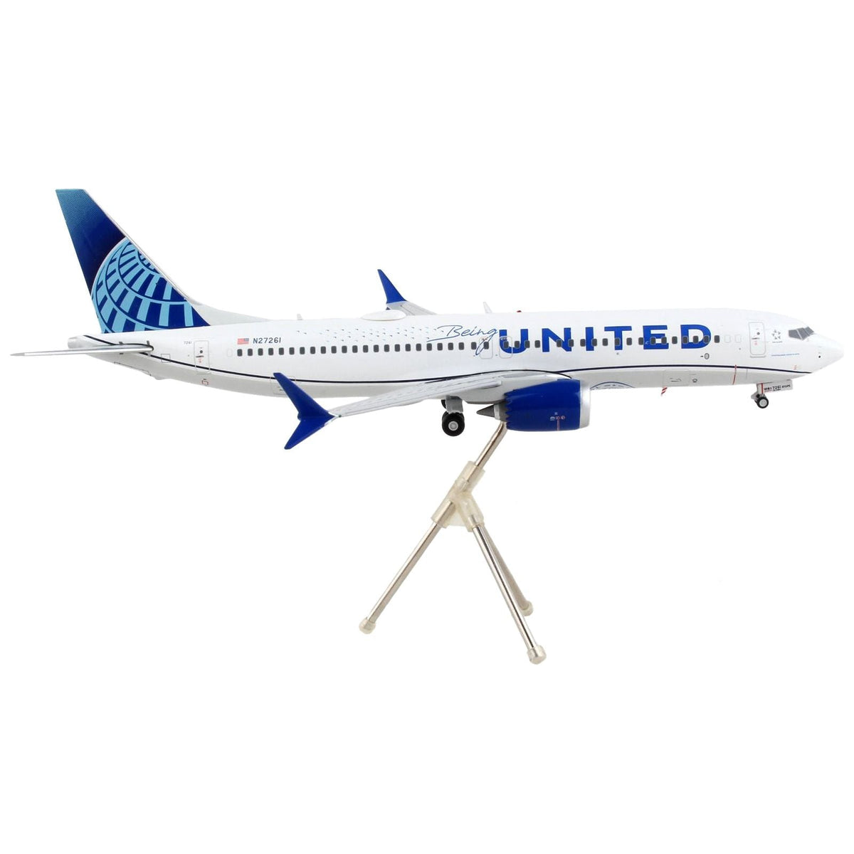 Boeing 737 MAX 8 Commercial Aircraft "United Airlines - United Together" White with Blue Tail "Gemini 200" Series 1/200 Diecast Model Airplane by GeminiJets-GeminiJets-ModelCars.com