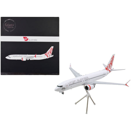 Boeing 737 MAX 8 Commercial Aircraft "Virgin Australia" (VH-8IA) White with Red Tail Graphics "Gemini 200" Series 1/200 Diecast Model Airplane by GeminiJets-GeminiJets-ModelCars.com