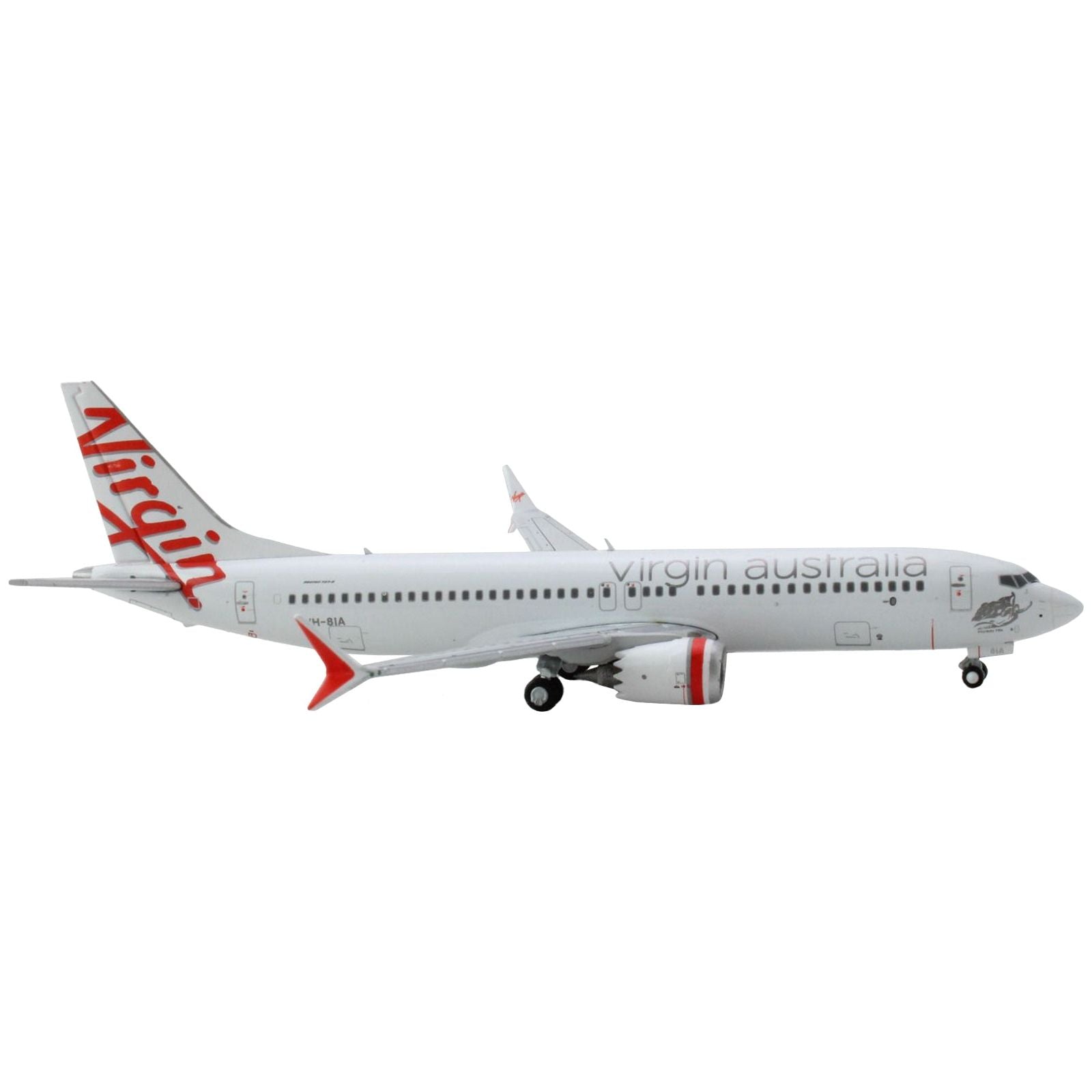 Boeing 737 MAX 8 Commercial Aircraft "Virgin Australia" White with Red Tail Graphics 1/400 Diecast Model Airplane by GeminiJets - GeminiJets - ModelCars.com