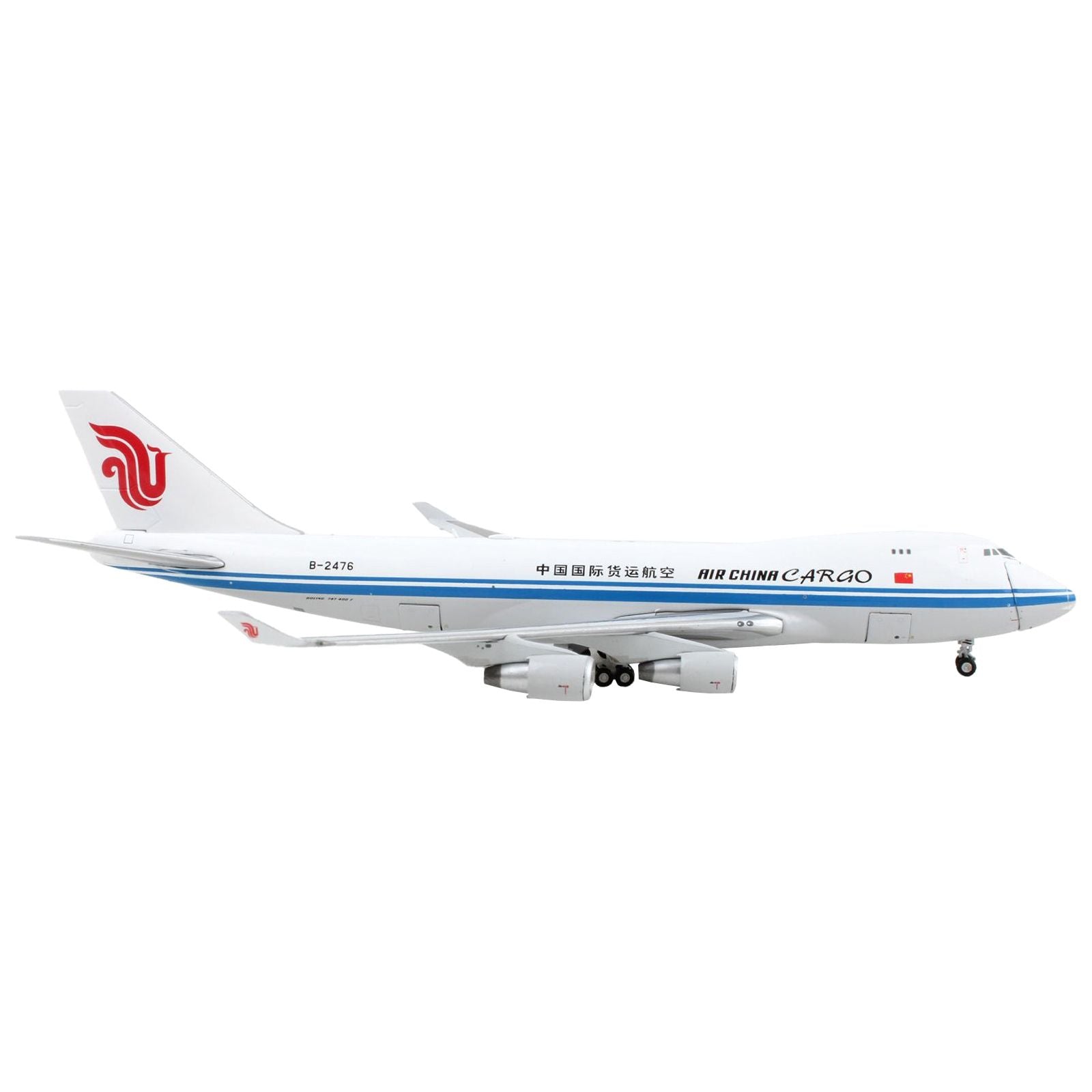 Boeing 747 - 400F Commercial Aircraft "Air China Cargo" White with Blue Stripes "Interactive Series" 1/400 Diecast Model Airplane by GeminiJets - GeminiJets - ModelCars.com