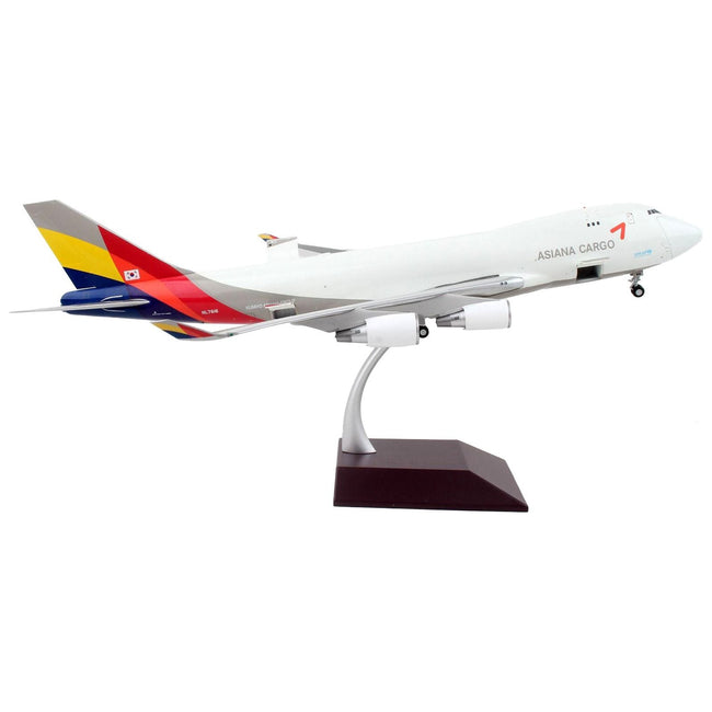 Boeing 747-400F Commercial Aircraft "Asiana Cargo" White with Striped Tail "Gemini 200 - Interactive" Series 1/200 Diecast Model Airplane by GeminiJets-GeminiJets-ModelCars.com