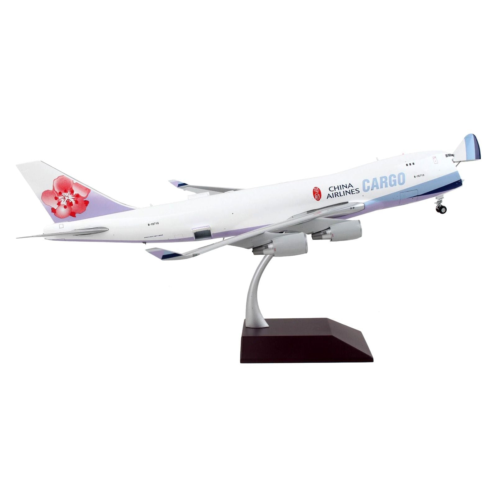 Boeing 747 - 400F Commercial Aircraft "China Airlines Cargo" White with Purple Tail "Gemini 200 - Interactive" Series 1/200 Diecast Model Airplane by GeminiJets - GeminiJets - ModelCars.com