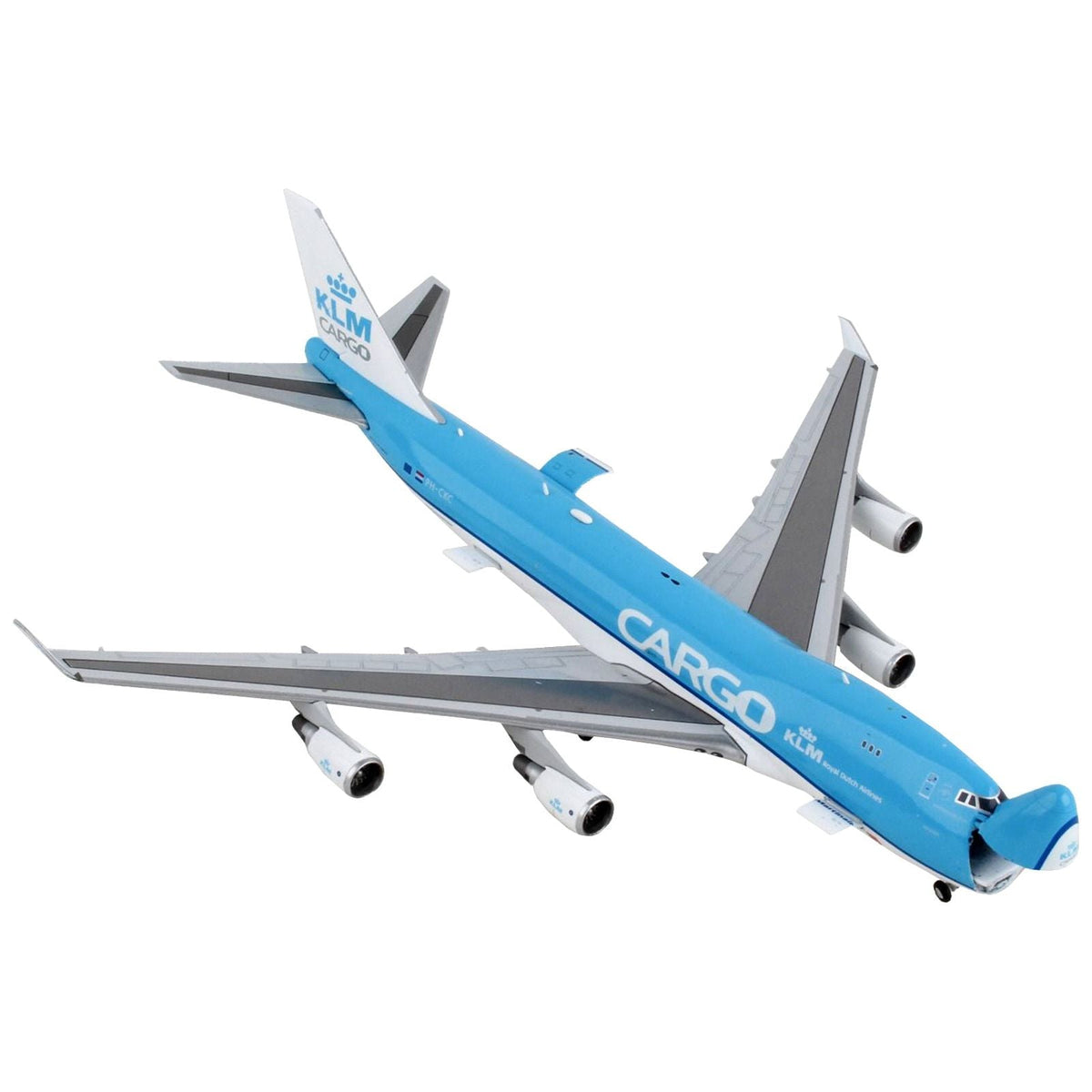 Boeing 747-400F Commercial Aircraft "KLM Royal Dutch Airlines Cargo" Blue and White "Interactive Series" 1/400 Diecast Model Airplane by GeminiJets-GeminiJets-ModelCars.com