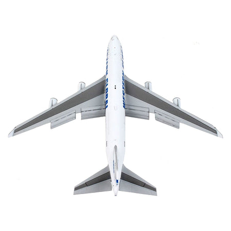 Boeing 747-400F Commercial Aircraft with Flaps Down "Western Global" White with Blue Tail Stripes 1/400 Diecast Model Airplane by GeminiJets-GeminiJets-ModelCars.com
