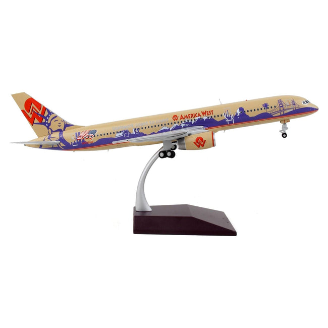 Boeing 757-200 Commercial Aircraft "America West Airlines" Beige with Purple Graphics "Gemini 200" Series 1/200 Diecast Model Airplane by GeminiJets-GeminiJets-ModelCars.com