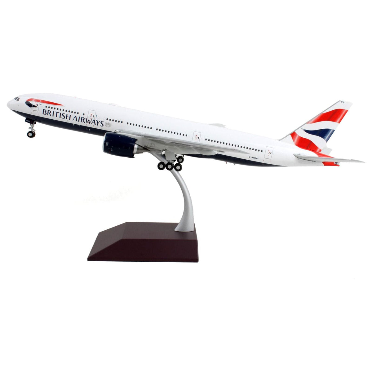 Boeing 777-200ER Commercial Aircraft "British Airways" White with Striped Tail "Gemini 200" Series 1/200 Diecast Model Airplane by GeminiJets-GeminiJets-ModelCars.com
