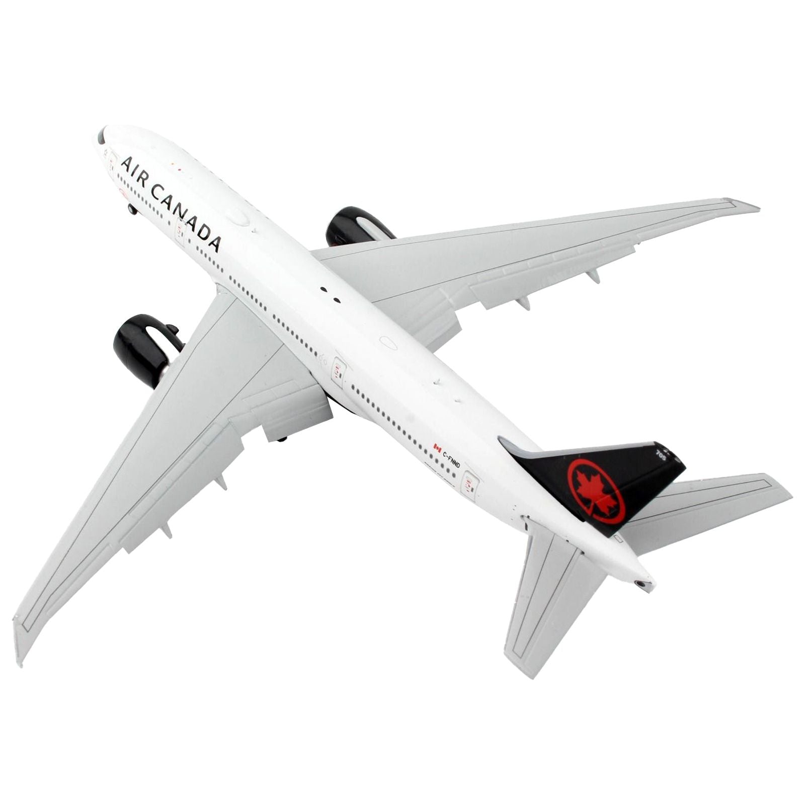 Boeing 777 - 200LR Commercial Aircraft with Flaps Down "Air Canada" White with Black Tail 1/400 Diecast Model Airplane by GeminiJets - GeminiJets - ModelCars.com