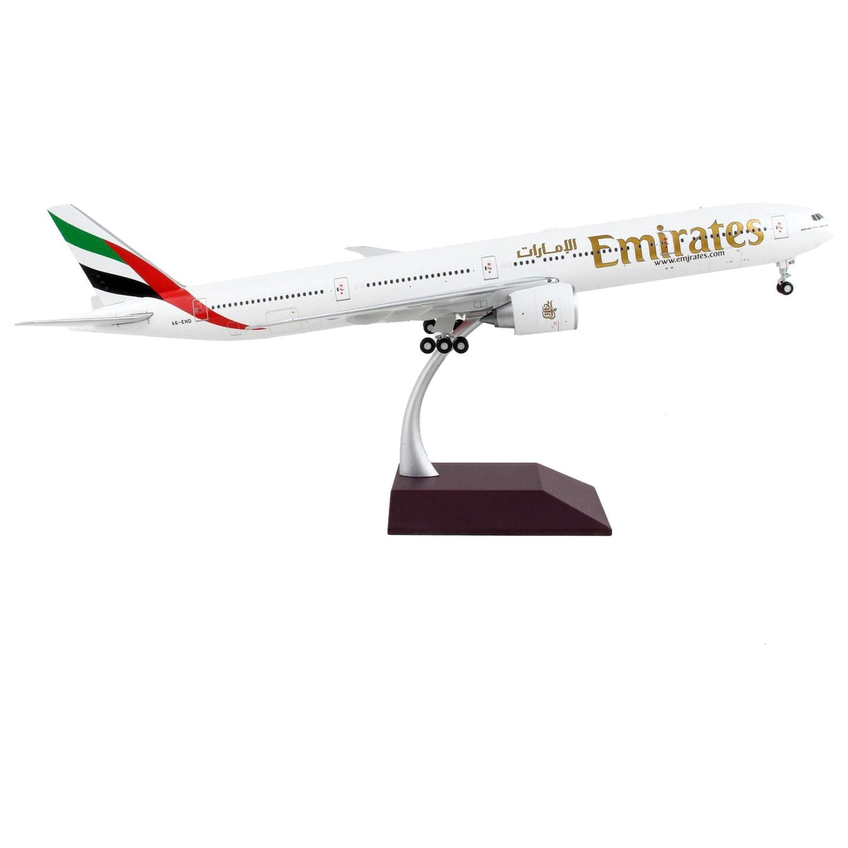 Boeing 777-300ER Commercial Aircraft "Emirates Airlines" White with Striped Tail "Gemini 200" Series 1/200 Diecast Model Airplane by GeminiJets-GeminiJets-ModelCars.com