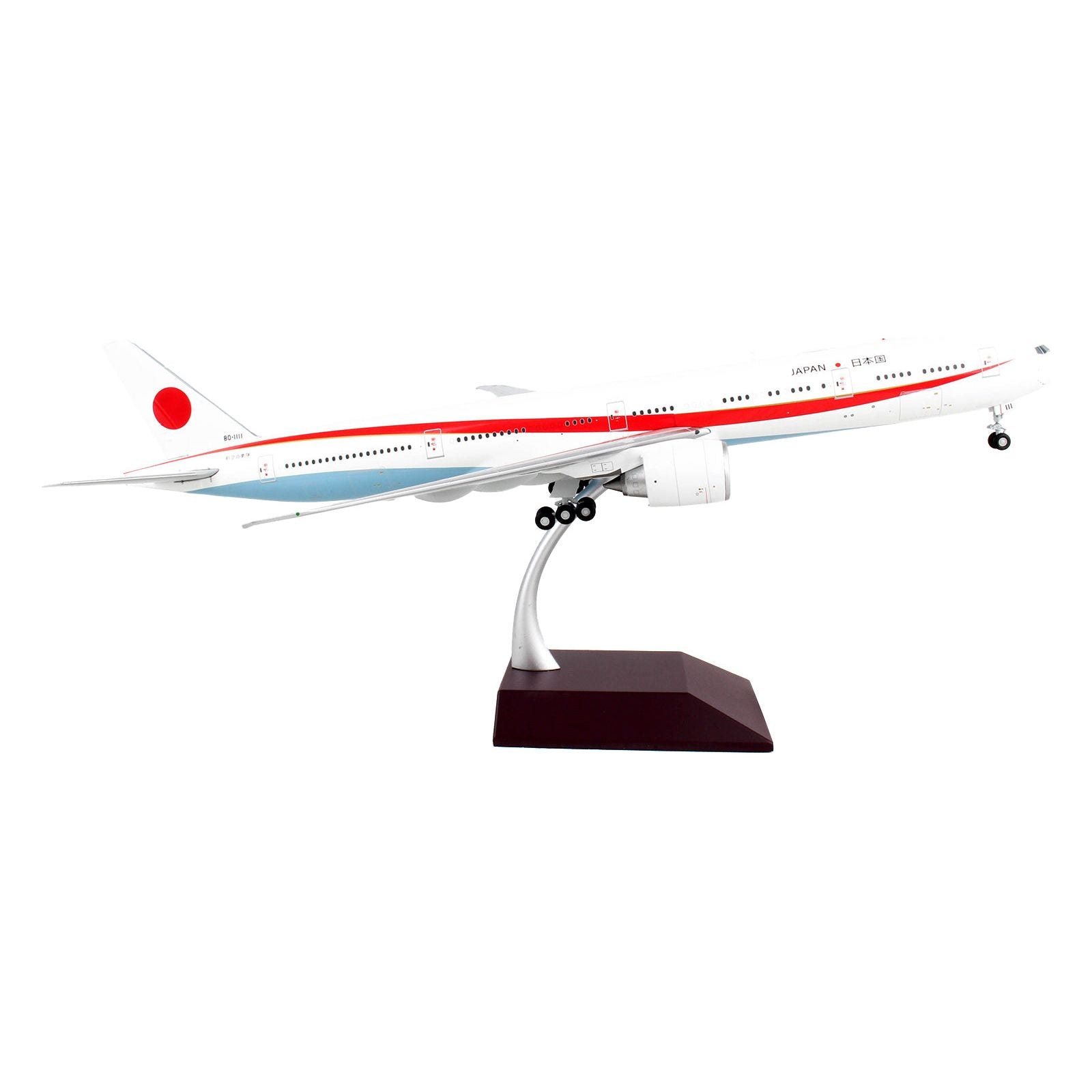 Boeing 777 - 300ER Commercial Aircraft "Japan Air Self - Defense Force (JASDF)" White with Red Stripes "Gemini 200" Series 1/200 Diecast Model Airplane by GeminiJets - GeminiJets - ModelCars.com