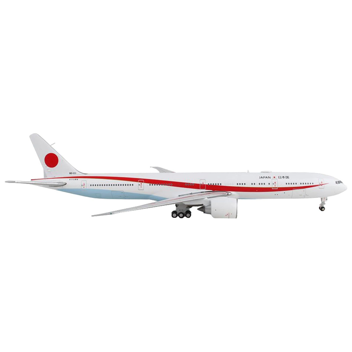 Boeing 777-300ER Commercial Aircraft "Japan Air Self-Defense Force" White with Red Stripes "Gemini Macs" Series 1/400 Diecast Model Airplane by GeminiJets-GeminiJets-ModelCars.com