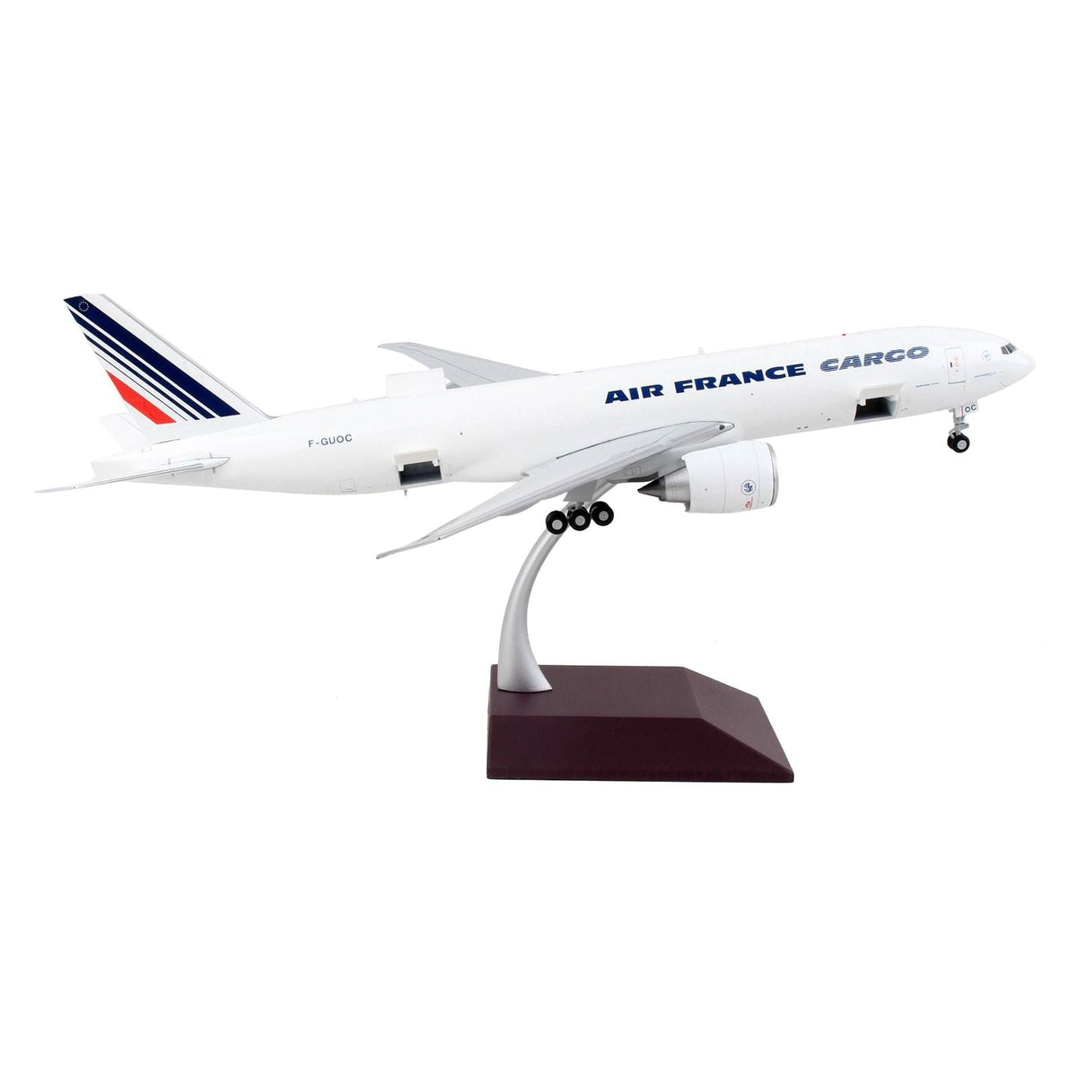 Boeing 777F Commercial Aircraft "Air France Cargo" White with Striped Tail "Gemini 200 - Interactive" Series 1/200 Diecast Model Airplane by GeminiJets-GeminiJets-ModelCars.com