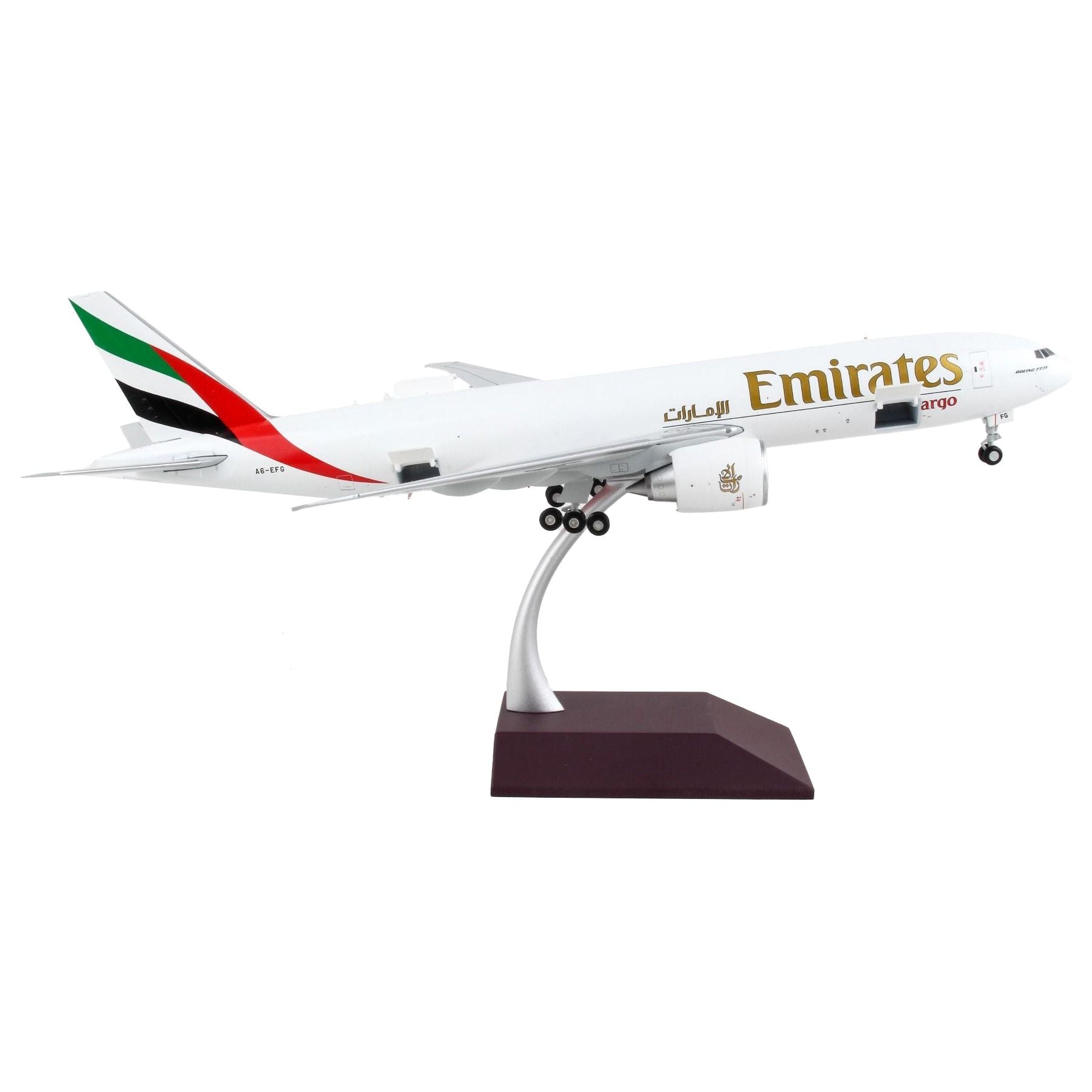 Boeing 777F Commercial Aircraft "Emirates Airlines - SkyCargo" White with Striped Tail "Gemini 200 - Interactive" Series 1/200 Diecast Model Airplane by GeminiJets - GeminiJets - ModelCars.com
