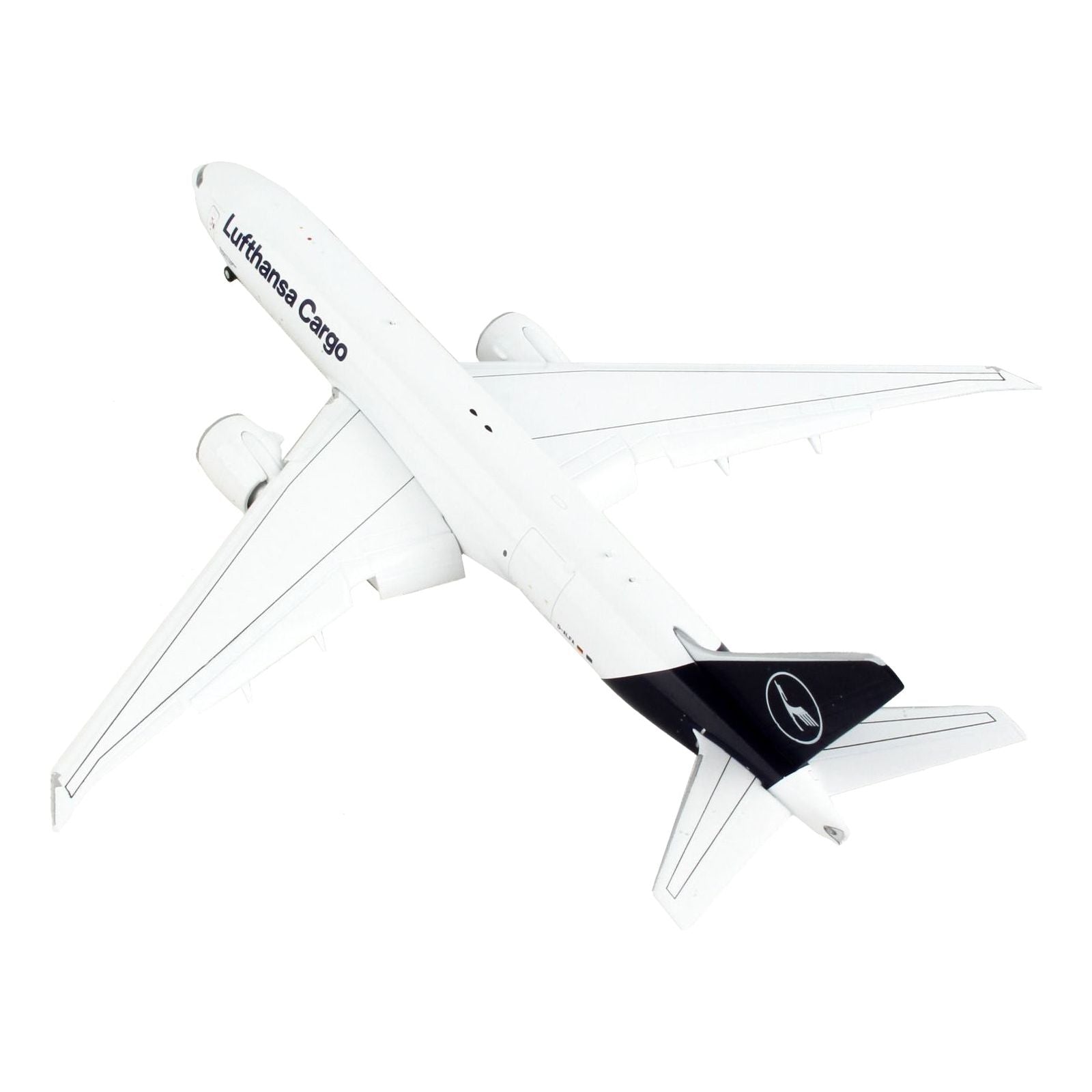 Boeing 777F Commercial Aircraft with Flaps Down "Lufthansa Cargo" White with Dark Blue Tail 1/400 Diecast Model Airplane by GeminiJets - GeminiJets - ModelCars.com