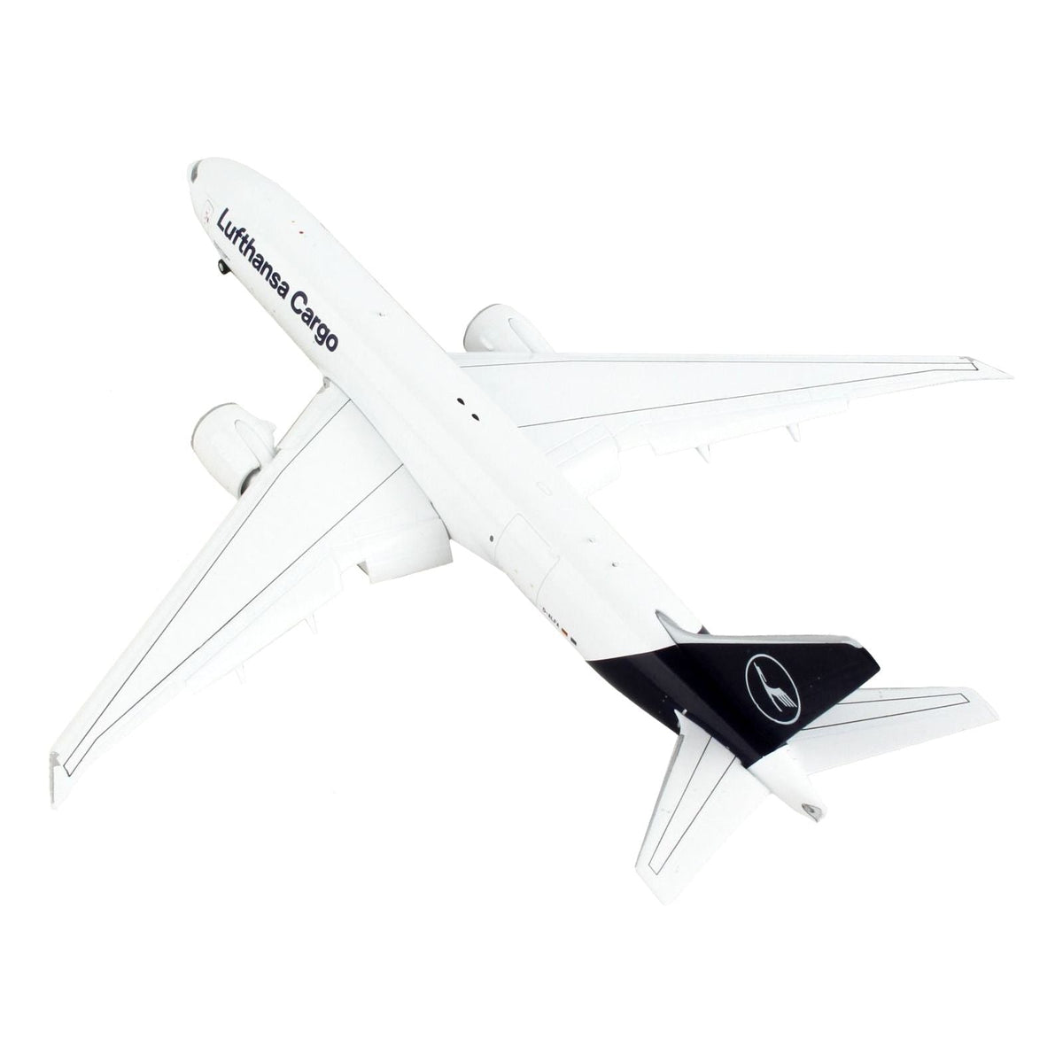 Boeing 777F Commercial Aircraft with Flaps Down "Lufthansa Cargo" White with Dark Blue Tail 1/400 Diecast Model Airplane by GeminiJets-GeminiJets-ModelCars.com