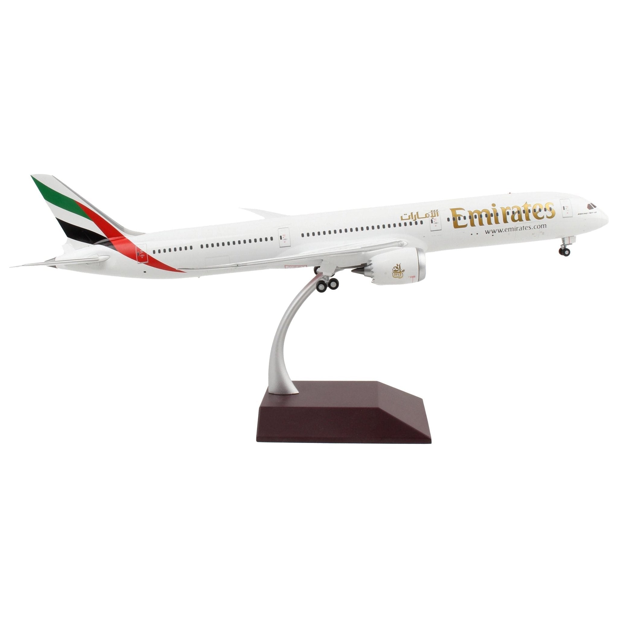 Boeing 787 - 10 Commercial Aircraft "Emirates Airlines" White with Striped Tail "Gemini 200" Series 1/200 Diecast Model Airplane by GeminiJets - GeminiJets - ModelCars.com