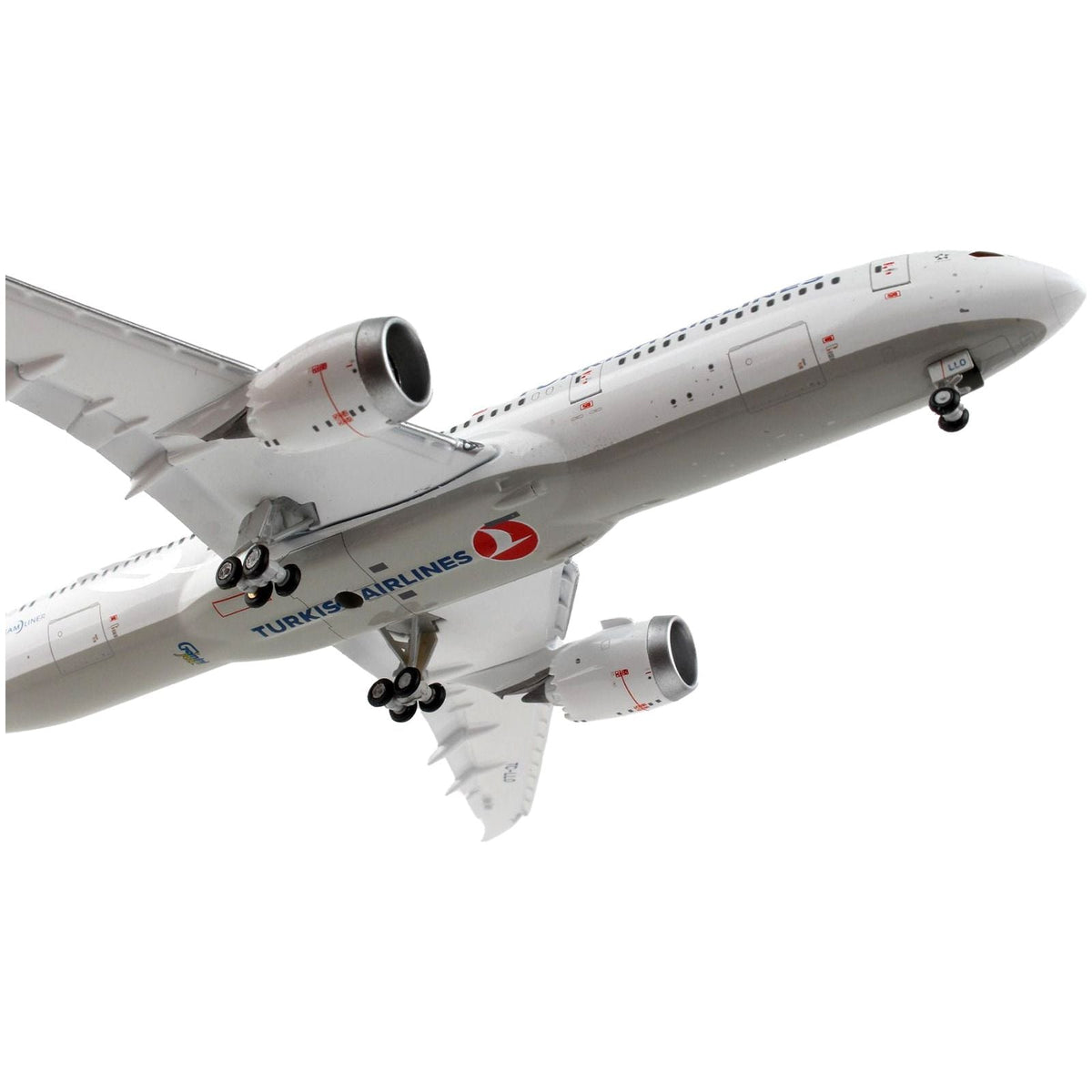 Boeing 787-9 Commercial Aircraft with Flaps Down "Turkish Airlines" White with Red Tail 1/400 Diecast Model Airplane by GeminiJets-GeminiJets-ModelCars.com
