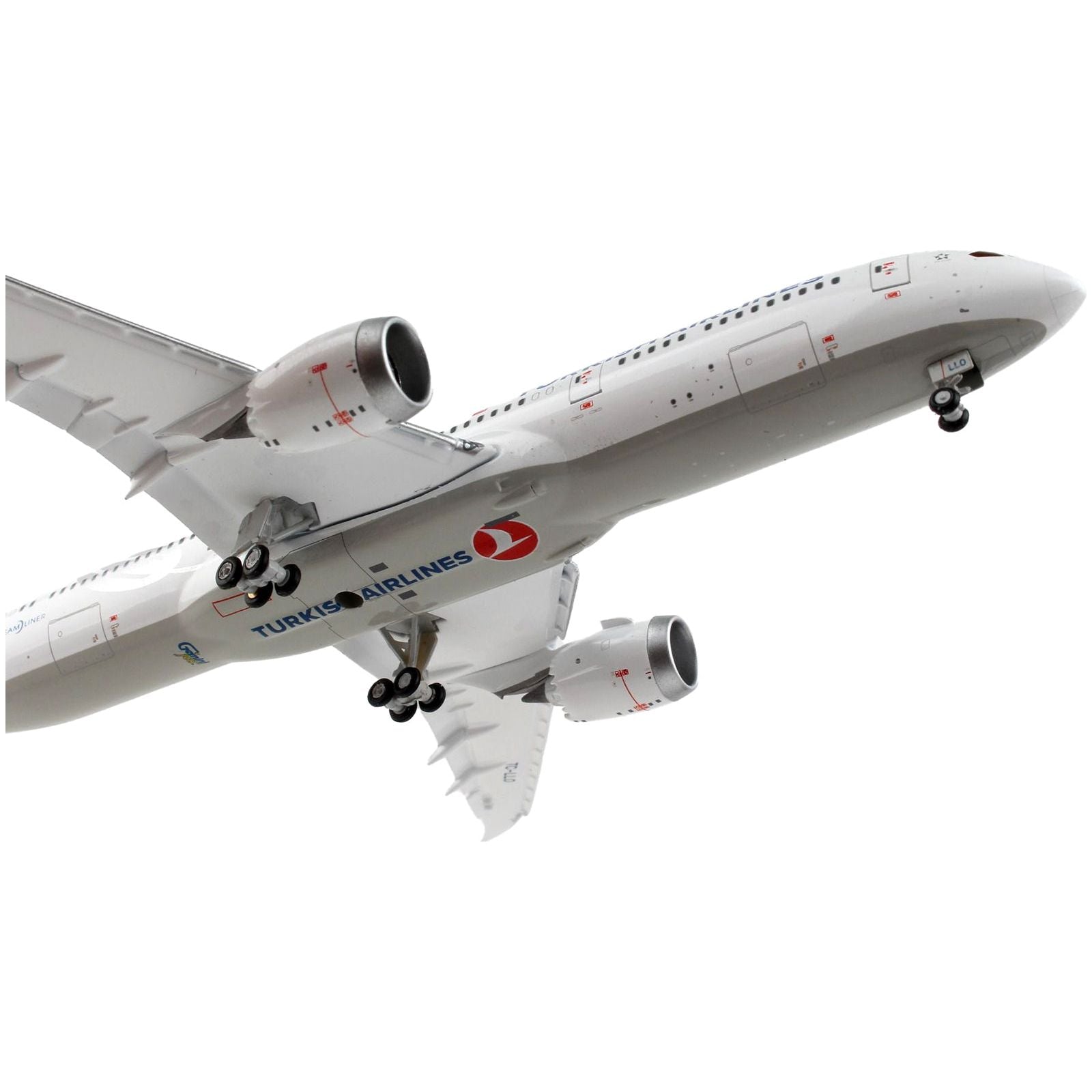 Boeing 787 - 9 Commercial Aircraft with Flaps Down "Turkish Airlines" White with Red Tail 1/400 Diecast Model Airplane by GeminiJets - GeminiJets - ModelCars.com