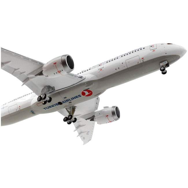 Boeing 787 - 9 Commercial Aircraft with Flaps Down "Turkish Airlines" White with Red Tail 1/400 Diecast Model Airplane by GeminiJets - GeminiJets - ModelCars.com