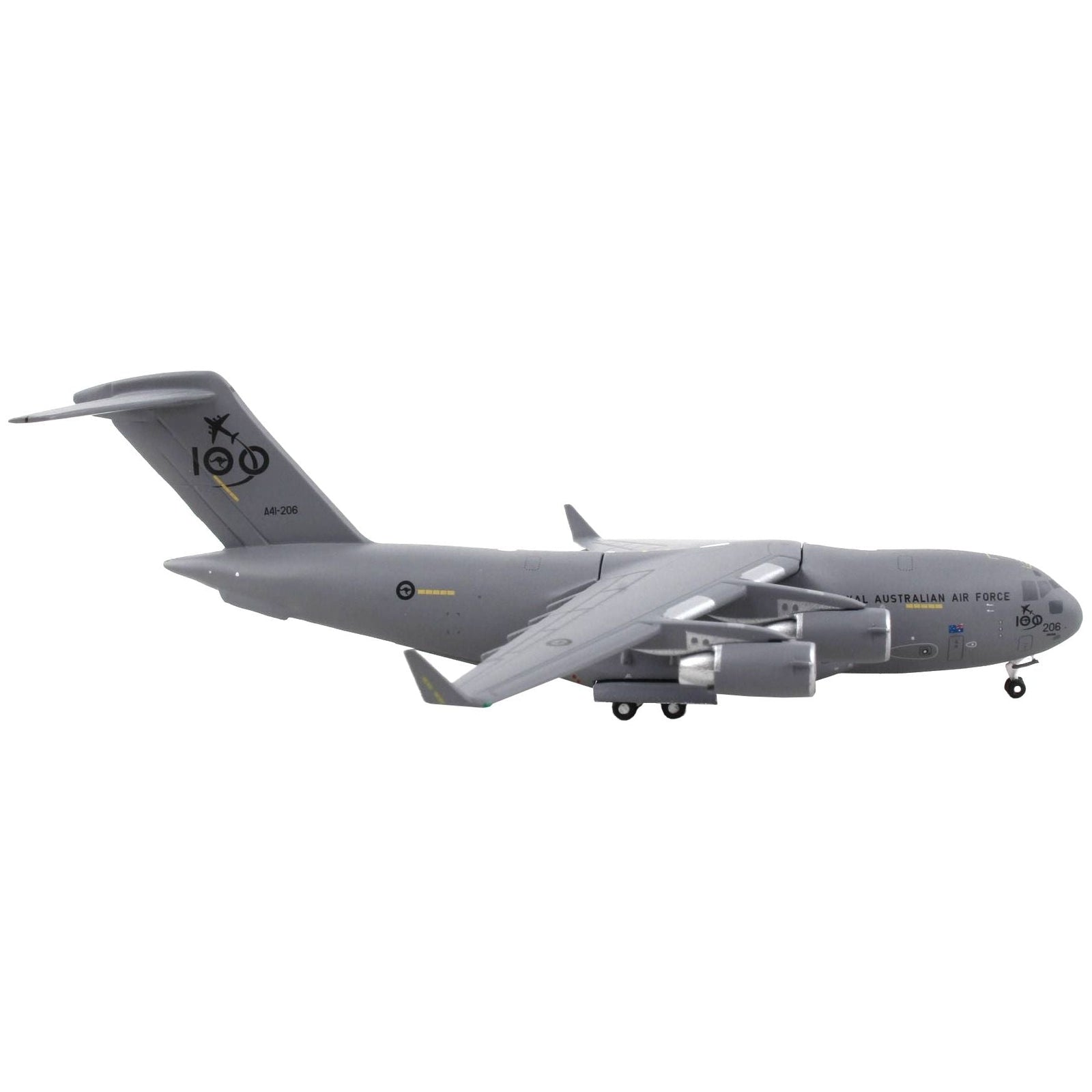 Boeing C - 17 Globemaster III Transport Aircraft "Royal Australian Air Force - 100 Years Cententary" Gray "Gemini Macs" Series 1/400 Diecast Model Airplane by GeminiJets - GeminiJets - ModelCars.com